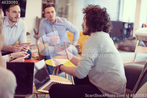 Image of Startup Business Team At A Meeting at modern office building