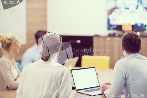 Image of Startup Business Team At A Meeting at modern office building