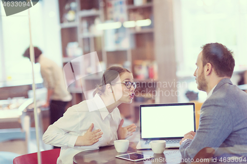 Image of startup Business team Working With laptop in creative office