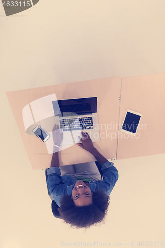 Image of top view of informal african american Businesswoman