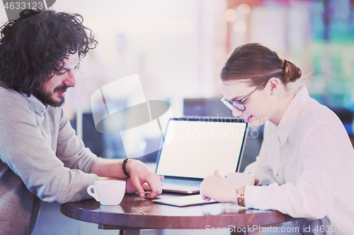 Image of startup Business team Working With laptop in creative office