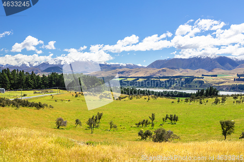 Image of Mountain Alps scenery in south New Zealand