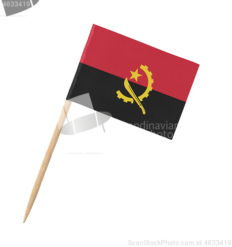 Image of Small paper Angolan flag on wooden stick