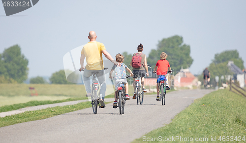 Image of Cyclists cycling on a dyke