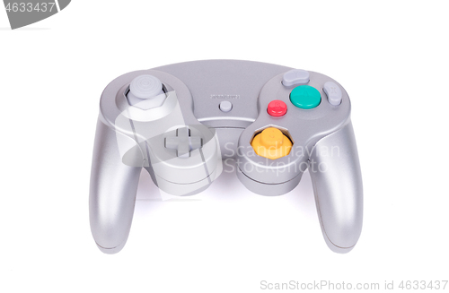 Image of Grey wireless video game joystick console controller