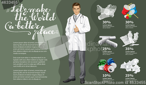 Image of Vector Recycling Garbage And Doctor Man