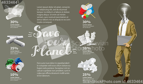 Image of Vector Recycling Garbage And Man