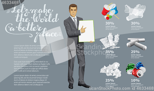 Image of Vector Recycling Garbage And Man