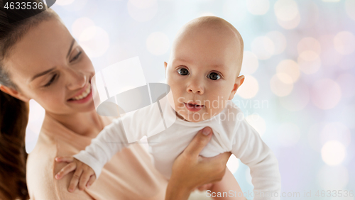 Image of happy mother with little baby boy