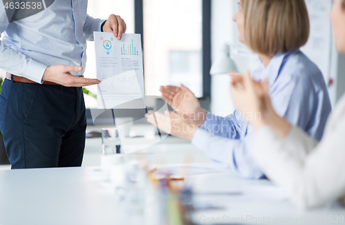 Image of business team at office meeting or presentation