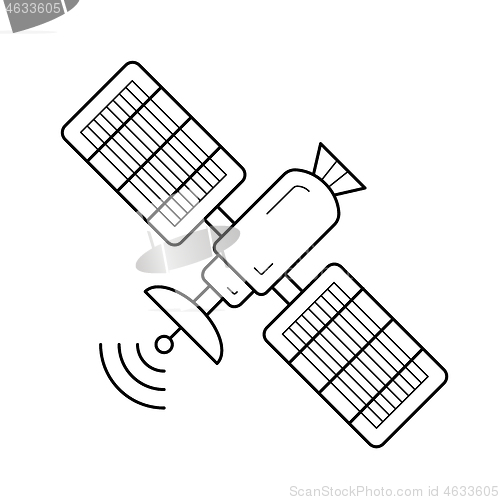 Image of Satellite antenna line icon.