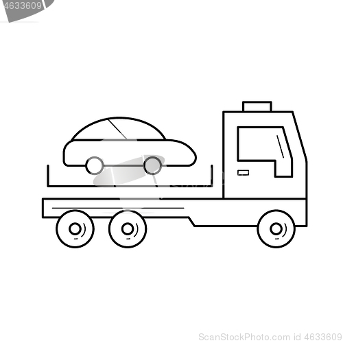 Image of Tow truck line icon.