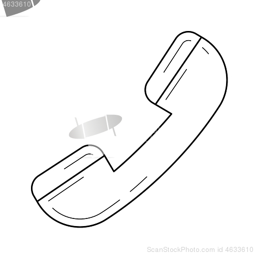 Image of Old phone handset line icon.