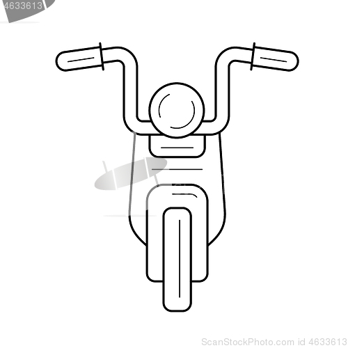 Image of Cruiser motorcycle line icon.