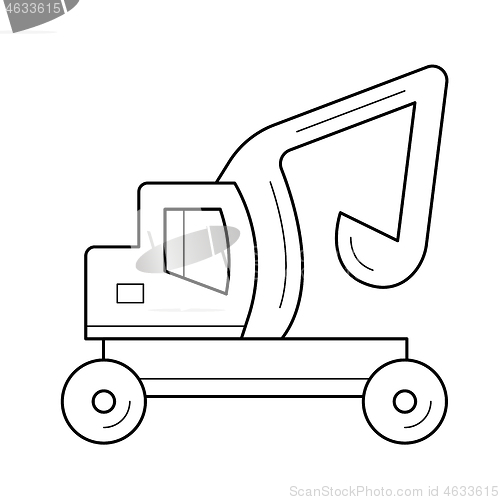 Image of Skid steer loader line icon.