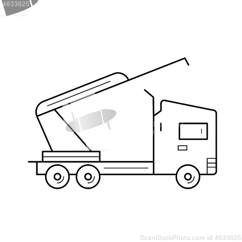 Image of Truck crane line icon.