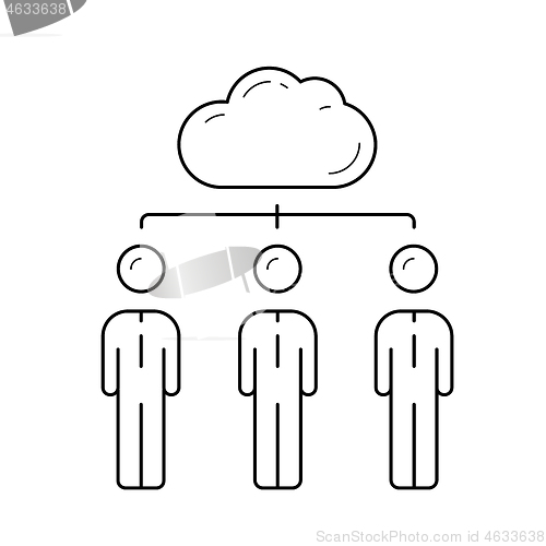 Image of Cloud network line icon.
