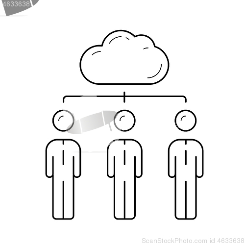 Image of Cloud network line icon.