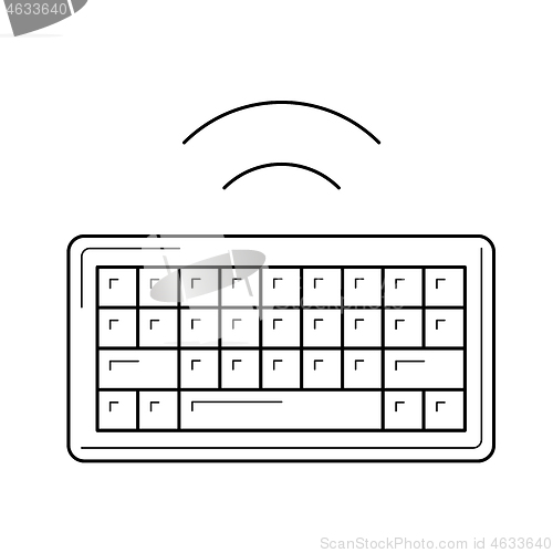 Image of Wireless keyboard line icon.