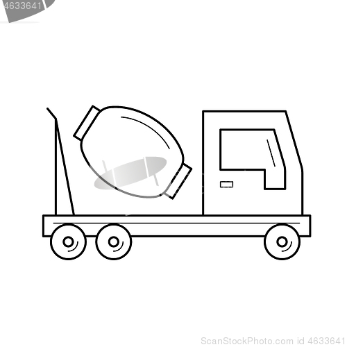 Image of Concrete mixer line icon.