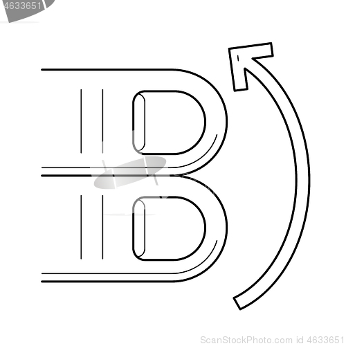 Image of Two-finger scroll up line icon.