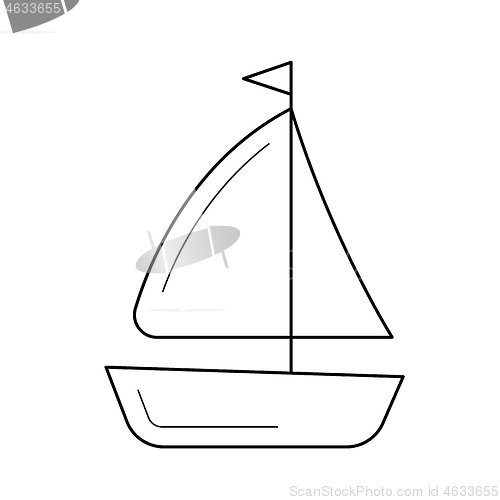 Image of Sailboat line icon.