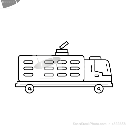 Image of Garbage truck line icon.