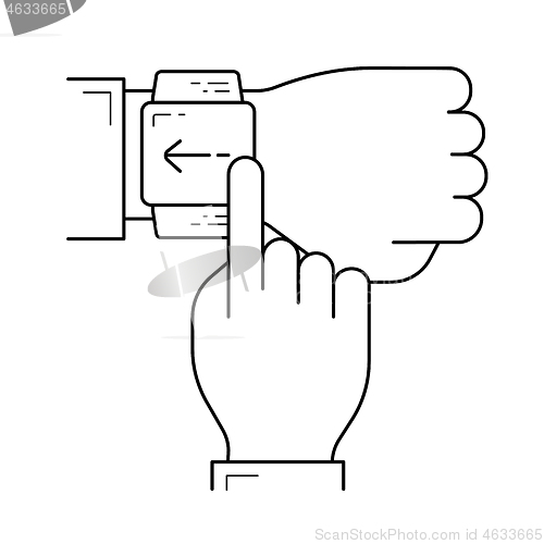 Image of Smart wristwatch line icon.