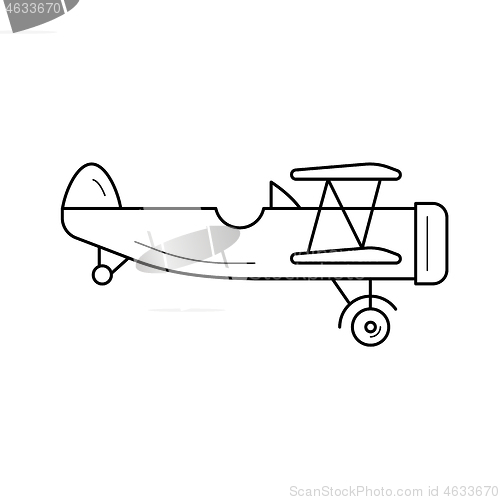 Image of Biplane line icon.