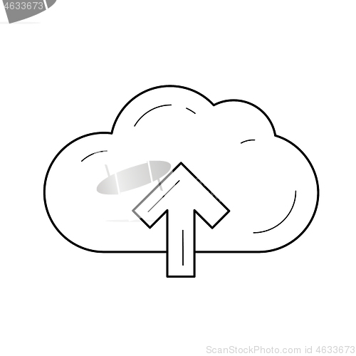 Image of Cloud with arrow up line icon.