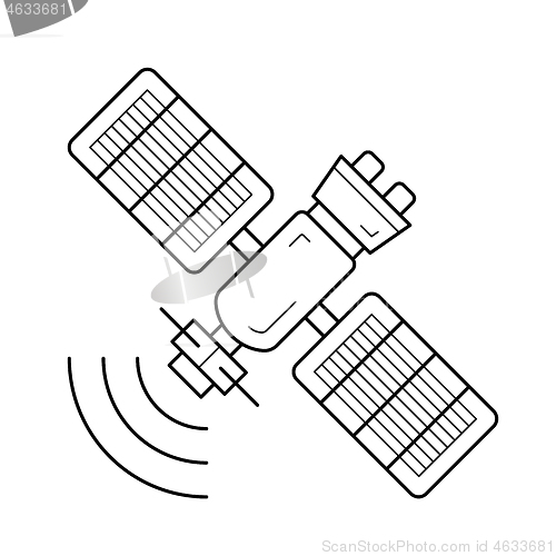 Image of Satellite antenna line icon.