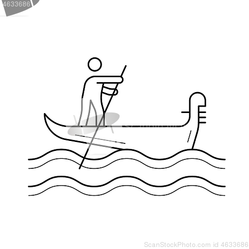 Image of Venice gondola line icon.