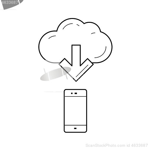 Image of Cloud file access line icon.