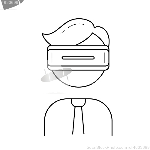 Image of Virtual reality headset line icon.