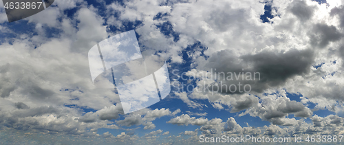 Image of Blue sky background with white clouds panorama