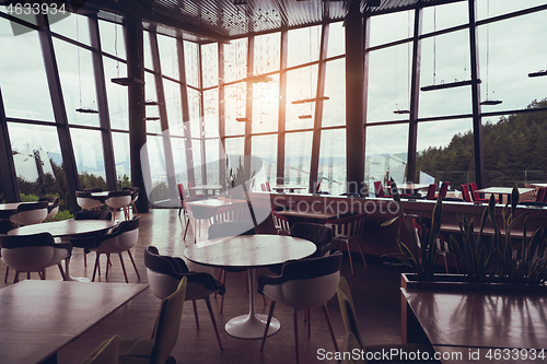 Image of Empty restaurant indoor during coronavirus