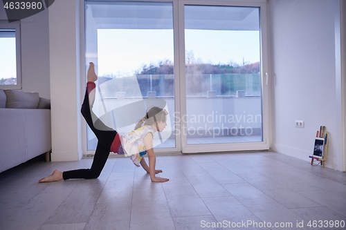 Image of girl online education ballet class at home