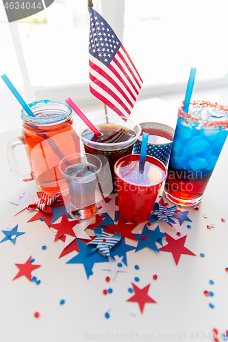 Image of drinks on american independence day party