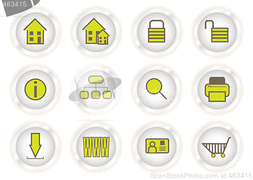 Image of green glow buttons internet