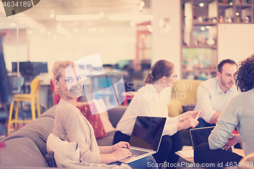 Image of Startup Business Team At A Meeting at modern office building