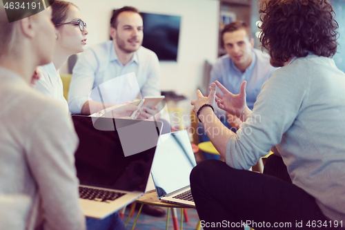 Image of Startup Business Team At A Meeting at modern office building