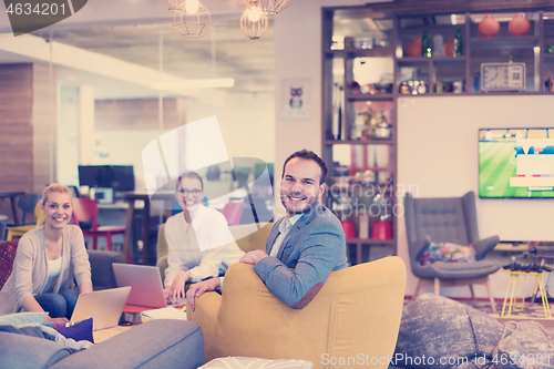 Image of Startup Business Team At A Meeting at modern office building