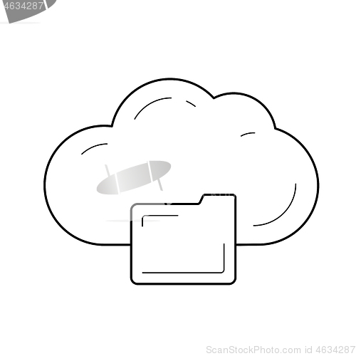 Image of Cloud storage line icon.