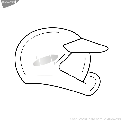 Image of Moto helmet line icon.