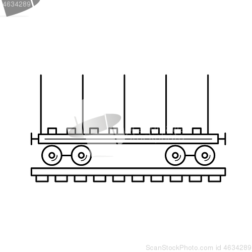 Image of Wagon locomotive line icon.