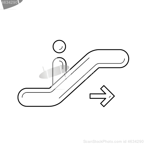 Image of Moving staircase line icon.