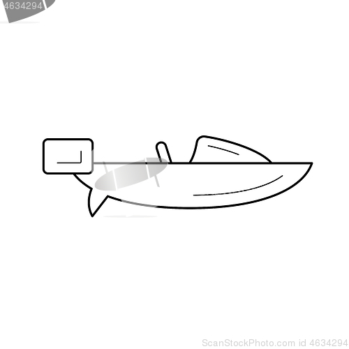 Image of Speed boat line icon.