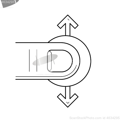 Image of One-finger drag line icon.