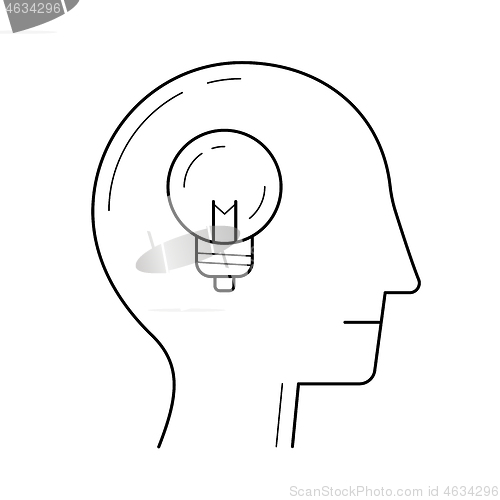 Image of Brainstorming line icon.