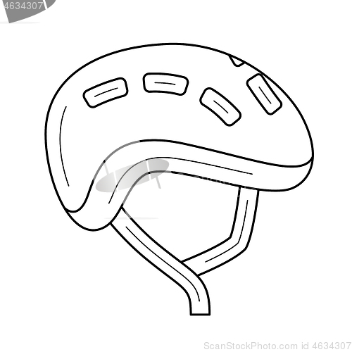 Image of Bike helmet line icon.